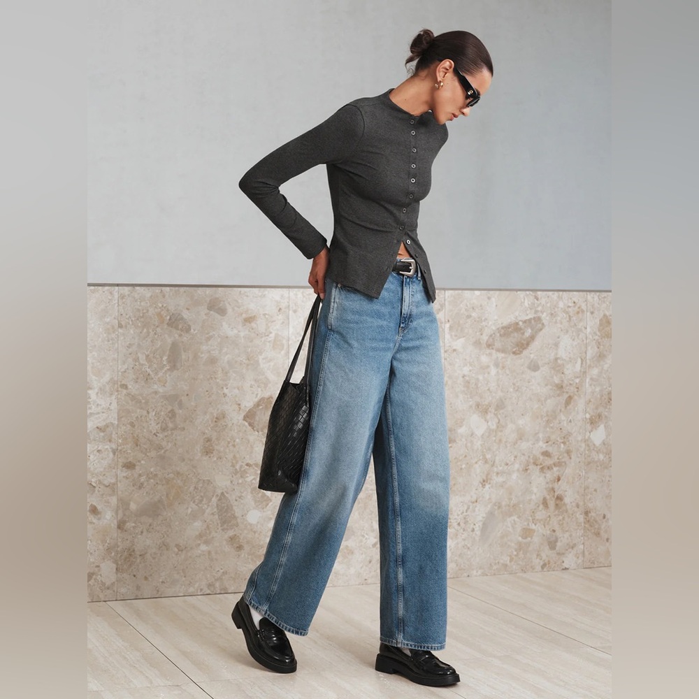 Commense Charcoal Button Down Top Size Small - image 2